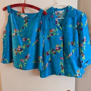 Emily Spencer 100% silk tank and jacket set